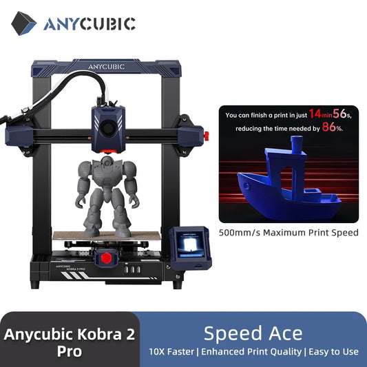 Newest ANYCUBIC Kobra 2 Pro 500mm/s Maximum Printing Speed High Power Dual Core LeviQ 2.0 Auto Leveling FDM 3D Printer
