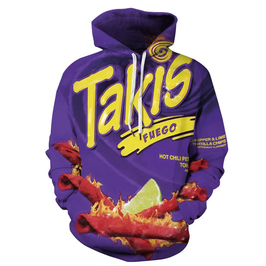 Cheetos Flamin Hot Takis 3D Print Hoodie Spring Autumn Men Women Clothes Harajuku Hooded Sweatshirt Tracksuit Oversized Pullover
