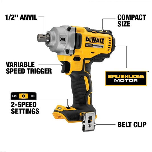DEWALT DCF894 18V Cordless Impact Wrench 447N.m Brushless Motor Lithium Battery Rechargeable 1/2 " Electric Wrench Power Tools