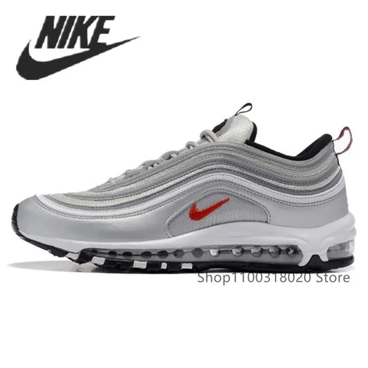 Original Authentic Nike Air Max 97 AirMax OG QS Silver Bullet Men's Sneakers Breatheable Running Shoes 885691-001