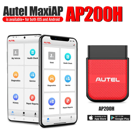 AUTEL MaxiAP AP200H Wireless Bluetooth OBD2 Scanner for All Vehicles Work on iOS and Android for Engine/Transmission/SRS/ABS